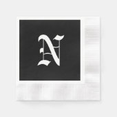 Serviette En Papier Monogram N, ancienne police anglaise, (Devant)