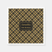 Serviette En Papier Monogram Napkins Élégant Black Gold Cocktail Art (Devant)