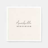 Serviette En Papier Monogram neutre | Minimalist stylish (Devant)