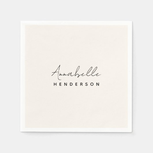 Serviette En Papier Monogram neutre | Minimalist stylish (Devant)