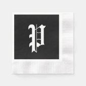 Serviette En Papier Monogram P, ancienne police anglaise, (Devant)