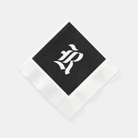 Serviette En Papier Monogram R, ancienne police anglaise, (Coin)