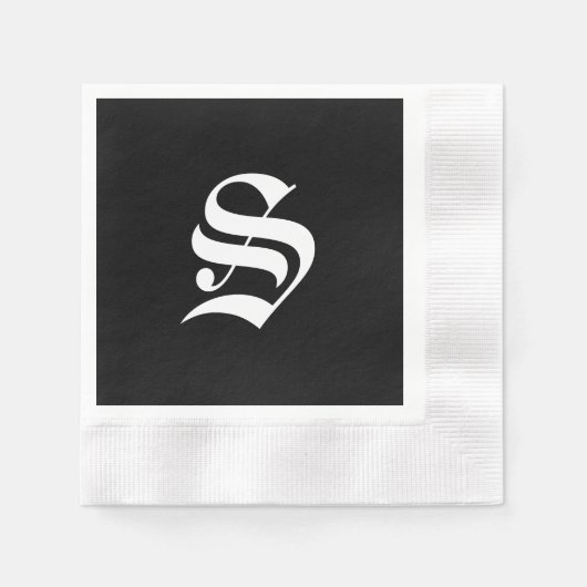 Serviette En Papier Monogram S, ancienne police anglaise, (Devant)