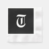 Serviette En Papier Monogram T, ancienne police anglaise, (Devant)
