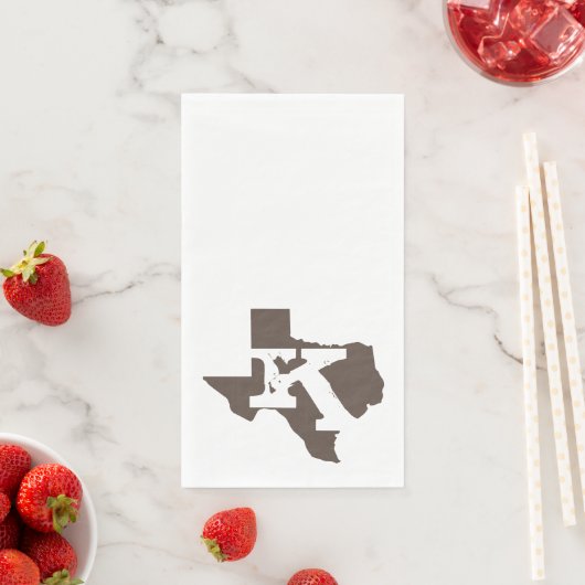 Serviette En Papier Monogram Texas Floral Guest Towers (En situation)