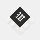 Serviette En Papier Monogram W, ancienne police anglaise, (Coin)