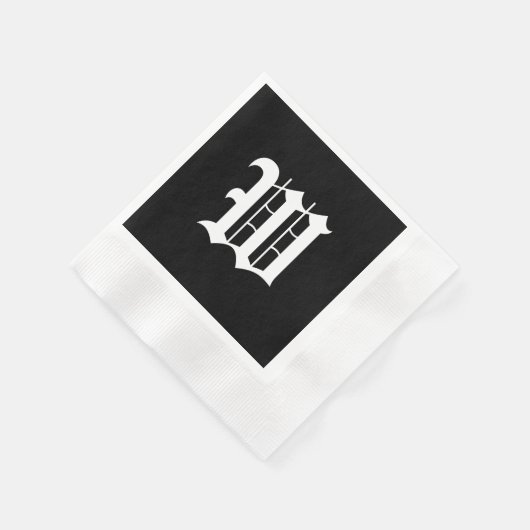 Serviette En Papier Monogram W, ancienne police anglaise, (Coin)