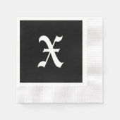 Serviette En Papier Monogram X, ancienne police anglaise, (Devant)