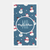 SERVIETTE EN PAPIER MONOGRAME DE SNOWMAN D'HIVER CHRÉTIEN (Devant)