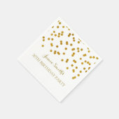 Serviette En Papier Monogramme 30e Anniversaire Napkine Gold confetti (Coin)
