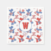 Serviette En Papier Monogramme 4 juillet Chiens À Ballons (Devant)