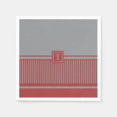 Serviette En Papier Monogramme à bande classique (Devant)