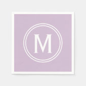 Serviette En Papier Monogramme à cadre rond personnalisé Lavender mode (Devant)