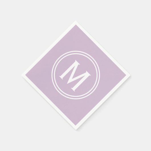 Serviette En Papier Monogramme à cadre rond personnalisé Lavender mode (Coin)