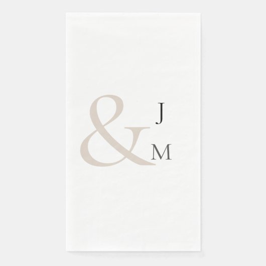 Serviette En Papier Monogramme à couple moderne et contemporain (Devant)