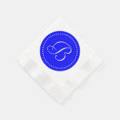 Serviette En Papier Monogramme à points bleu/blanc (Coin)