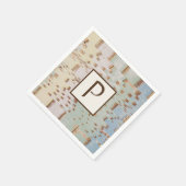 Serviette En Papier Monogramme Abstrait bleu Brown (Coin)