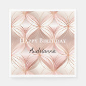 Serviette En Papier Monogramme Abstrait rose rose rose rose fusée (Devant)