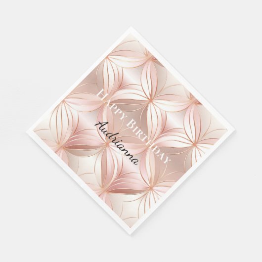 Serviette En Papier Monogramme Abstrait rose rose rose rose fusée (Coin)
