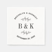 Serviette En Papier Monogramme amusant Fleurs Botaniques Noms de jeune (Devant)