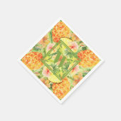 Serviette En Papier Monogramme Ananas Fleurs verdure (Coin)