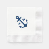 Serviette En Papier Monogramme Ancre diagonale dans des serviettes de  (Devant)