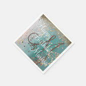 Serviette En Papier Monogramme Anniversaire Gold Stations sur serviett (Coin)