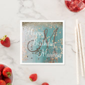 Serviette En Papier Monogramme Anniversaire Gold Stations sur serviett (En situation)