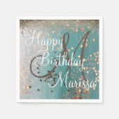 Serviette En Papier Monogramme Anniversaire Gold Stations sur serviett (Devant)