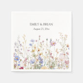 Serviette En Papier Monogramme Aquarelle Rustique Joli Fleur sauvage C (Devant)