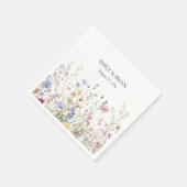 Serviette En Papier Monogramme Aquarelle Rustique Joli Fleur sauvage C (Coin)