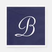 Serviette En Papier Monogramme 'B' en blanc (Devant)