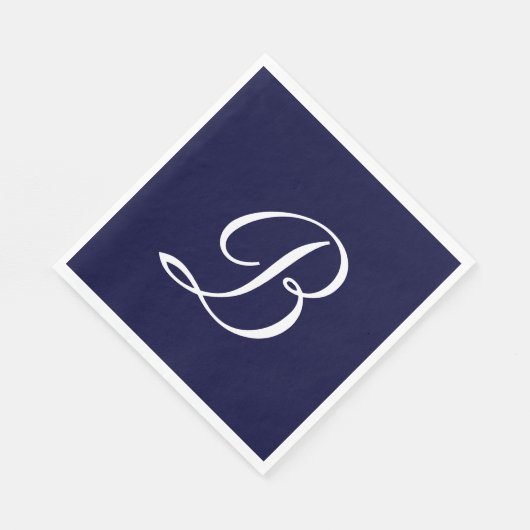 Serviette En Papier Monogramme 'B' en blanc (Coin)