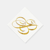 Serviette En Papier Monogramme B Faux Gold Foil Monogrammes initiaux (Coin)