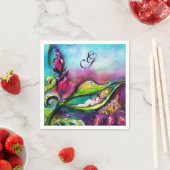 SERVIETTE EN PAPIER MONOGRAMME BABY SHOWER THUMBELINA (En situation)