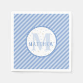 Serviette En Papier Monogramme bébé garçon bleu (Devant)