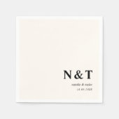 Serviette En Papier monogramme beige (Devant)