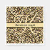 Serviette En Papier Monogramme Black Gold Empreinte de léopard Cheetah (Devant)