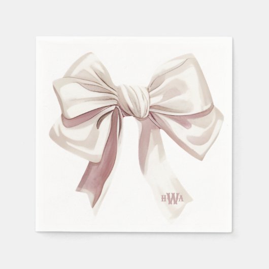 Serviette En Papier Monogramme blanc de la mâchoire Preppy Napkin (Devant)