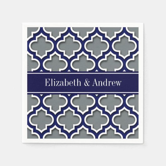 Serviette En Papier Monogramme blanc de nom de marine du Marocain #5DS (Devant)