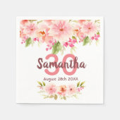 Serviette En Papier Monogramme blanc rose pâle pour l'anniversaire (Devant)