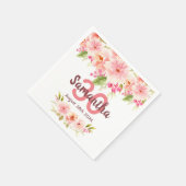 Serviette En Papier Monogramme blanc rose pâle pour l'anniversaire (Coin)