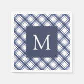 Serviette En Papier Monogramme bleu (Devant)