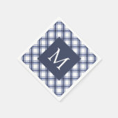 Serviette En Papier Monogramme bleu (Coin)
