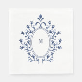 Serviette En Papier Monogramme Bleu (Devant)