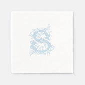 Serviette En Papier Monogramme bleu clair "S" Cocktail Serviettes (Devant)