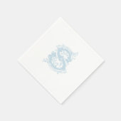 Serviette En Papier Monogramme bleu clair "S" Cocktail Serviettes (Coin)