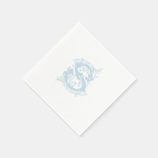 Serviette En Papier Monogramme bleu clair "S" Cocktail Serviettes (Coin)