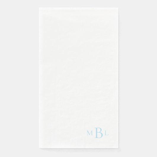 Serviette En Papier Monogramme bleu glace tout simplement élégant (Devant)