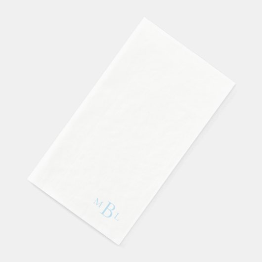 Serviette En Papier Monogramme bleu glace tout simplement élégant (Coin)